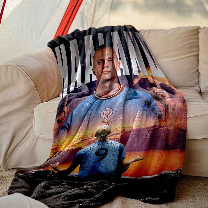 1pc Erling Haaland Blanket, Cozy Valentine's Day Blanket, Multi-functional Nap Blanket Available Throughout the Four Seasons