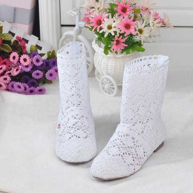 11 цветов в наличии, кружевные полые ботинки, дышащая вязаная сетчатая обувь, корейские высокие летние женские ботинки, женская обувь до колена