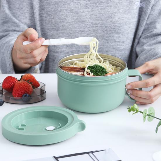 Миска для супа на 850 мл с ручкой, большая емкость, пищевой класс, без BPA, миска для супа быстрого приготовления, лапша, теплоизолированный ланч-бокс