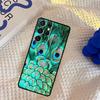 Turquoise Stone Flora Peacock Feather Phone Case For Samsung Galaxy S25 Ultra S9 S10 S20 S22 S21 S23 FE S24 Plus Portector Cover