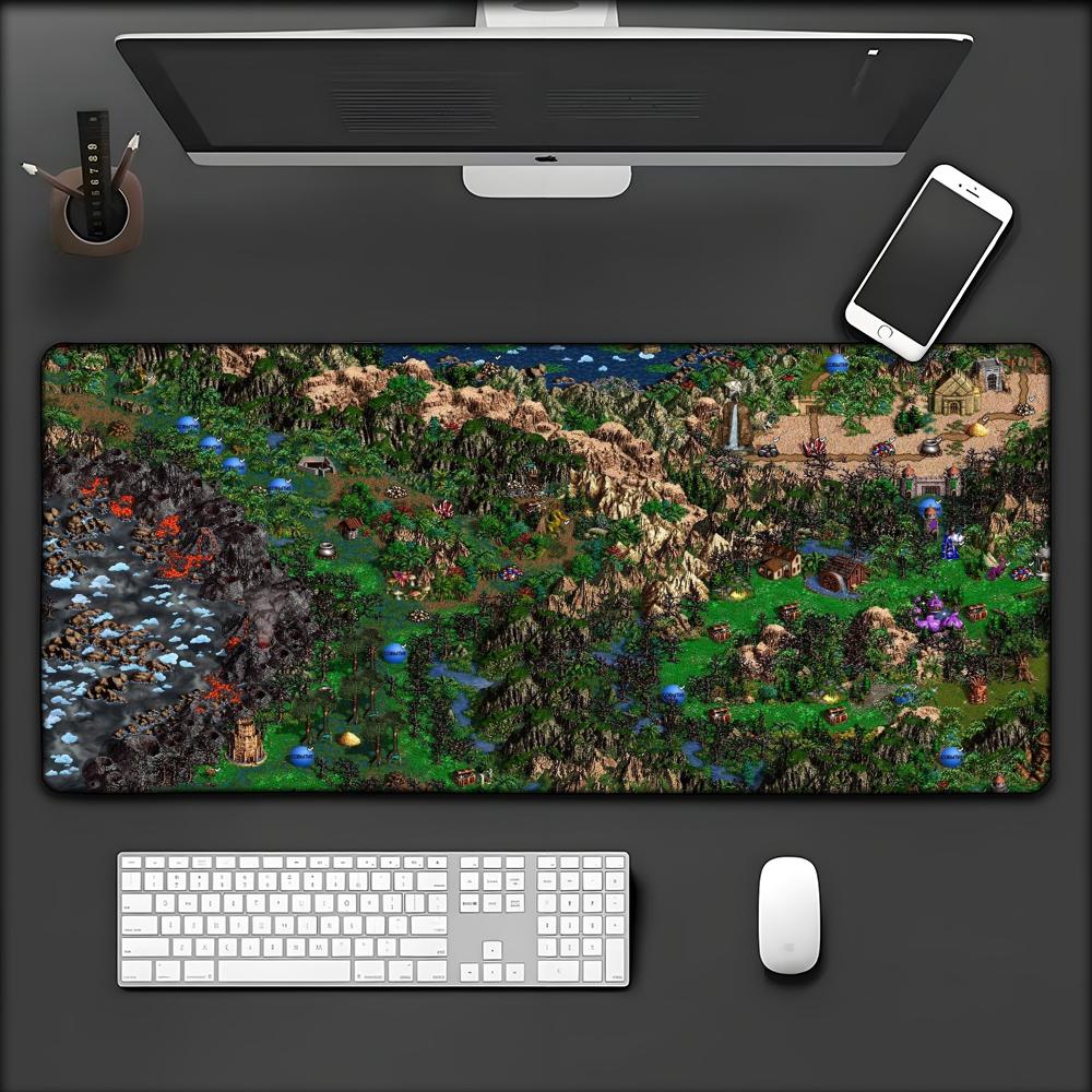 Heroes of Might and Magic 3 Map Art Mouse Pad XXL Rubber Non-slip Mousepad Keyboard Pads Gaming Accessories Mouse Mat 900x400mm