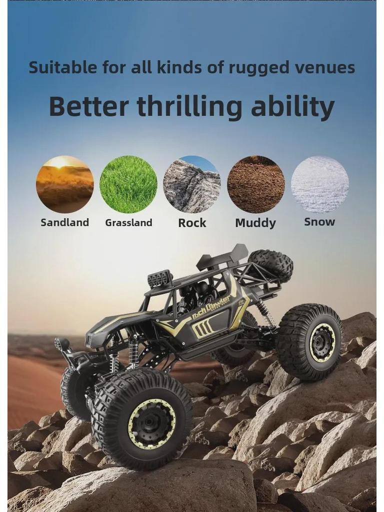 1:8 Scale 50cm Alloy Climbing RC Car - 4WD Off-Road Monster Truck Toy