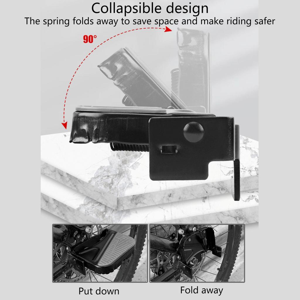 2 Pieces Anti-Slip Pegs Rear Feet Pedals, Universal Folding Bike Foot Plates Pedals Bicycles Footrests for Mountain Bike