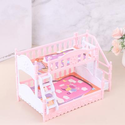 Кукольная игрушка Мебель Европейский стиль Двухъярусная кровать Двухъярусная кровать Игрушка для девочки на день рождения