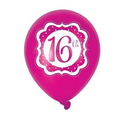 Воздушный шар из латекса на 16-летие (Упаковка из 6 шт.)