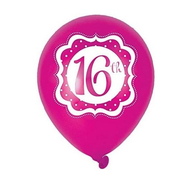 Воздушный шар из латекса на 16-летие (Упаковка из 6 шт.)
