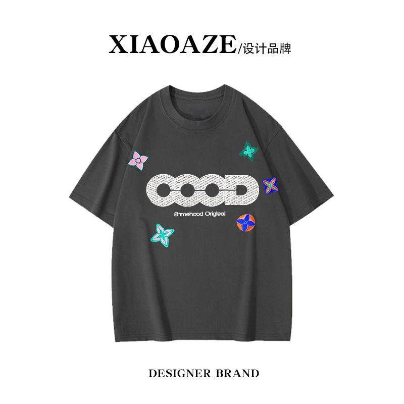 190g Cotton Loose Fit Graphic T-Shirt Men Women Casual Streetwear Round Neck Short Sleeve
