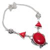 Natural Italian Red Coral Gemstone 925 Sterling Silver Jewelry Necklace 18" I1a94