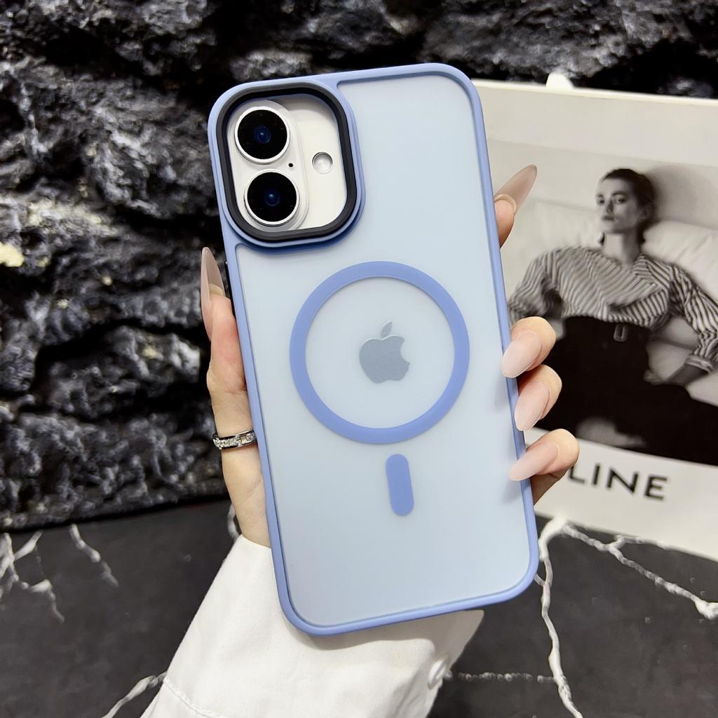 Для Apple 17 Магнитный чехол для телефона для iPhone 16 Promax Текстура кожи Матовый 15 Полупрозрачный Защита от падений