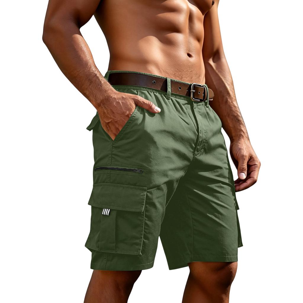 Мужские свободные шорты-карго с множеством карманов, летние легкие шорты для активного отдыха