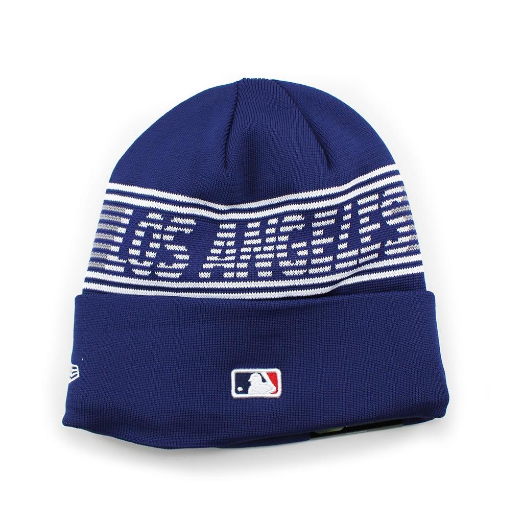New Era Официальная вязаная спортивная шапка Los Angeles Dodgers королевского синего цвета, MLB,