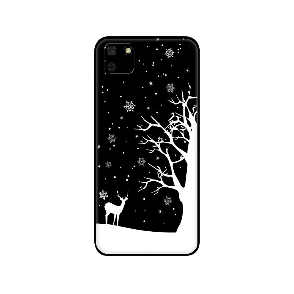 Черный ТПУ чехол для Huawei Y9S Y6S Y8S Y5P Y7P Y8P Чехол для Huawei Y5 lite Prime 2018 Y6 2019 Чехол Рождественский подарок Санта