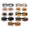 Small Frame Oval Sunglasses UV400 Protection Plastics Shades Eyeglasses for Men Women Small Round Sunglasses Travel Accessory