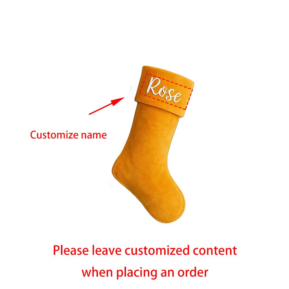 Custom Name Velvet Christmas Stocking New Year Supplies Merry Xmas Eve Present Holiday Mantel Decor Stocking Stuffers Kid Gift