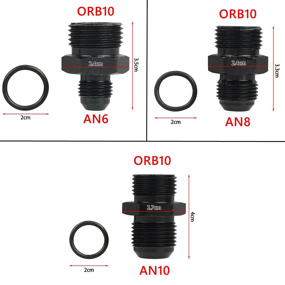 ORB O-ring AN6 AN8 AN10 Aluminum Male Adapter Flare Fitting Union Nitrous Oil Fuel Hose End Straight AN Male To AN Male Coupler