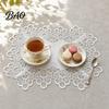 Flat Edge Placemat White Lace Placemat, Foldable Soft Anti-Wrinkle Table Mat, Heat Non-yellowing Resistant Non-Yellowing Durable Dining Protector for