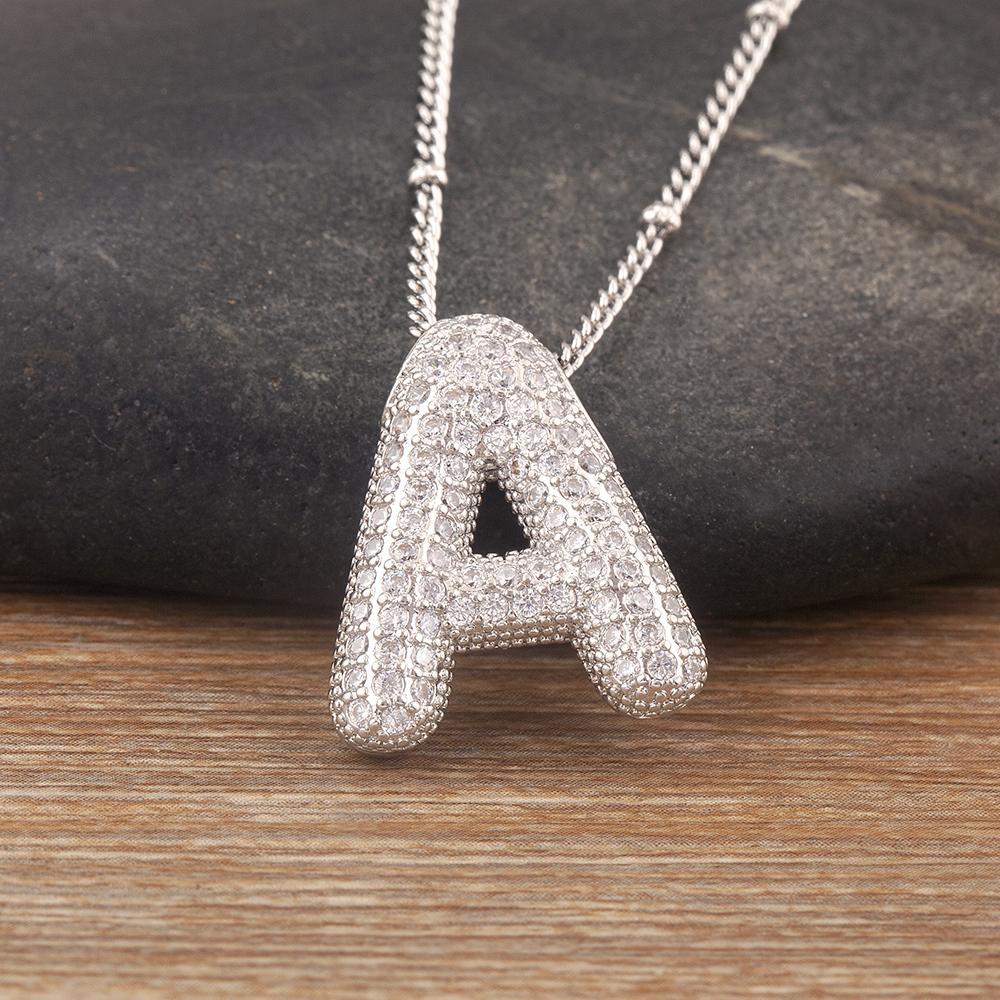 Nidin Горячая Распродажа Паве Кристалл Циркон Буквы от A до Z Подвеска Ожерелье Мужские и Женские Парные Инициалы Имен Алфавит Ювелирные Изделия Прекрасный Подарок
