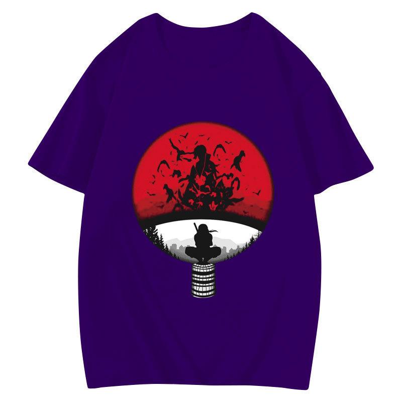 Naruto Uchiha Itachi Printed WomenT-shirt, Japanese Anime Cotton Short Sleeve Unisex Casual Couple Streetwear Tops