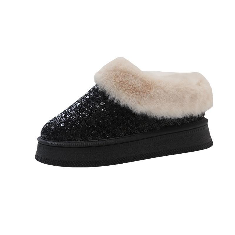 Winter Snow Boots Women's Winter New Velvet Thermal Cotton Shoes Rhinestone Soft-soled Short Boots Large Size Boots Women's Winter