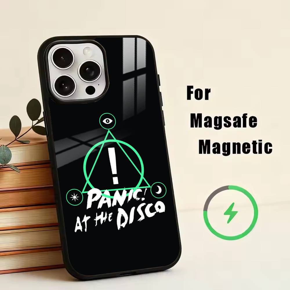 П-Паника! Чехол для телефона At The Disco для iPhone17,16,15,14,13,12,11 Plus,Pro Магнитный для Magsafe Беспроводная зарядка