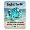 Pocket Hug Turtle Emotional Support Animal with Pocket Hug Card Positive Mini Penguin Elephant Gift for Friends Kids Coworkers