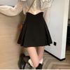 2024 Black Plus Size High-Waist A-Line Pleated Midi Skirt for Women - Spring Collection