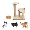 Cat Figurine Playset Miniature Cat Climbing Frame Cat Models DIY Assembly Adorable Cat Tree