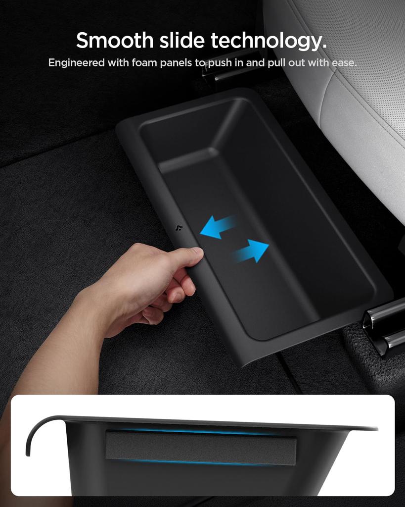 Spigen Организатор для хранения Juniper для Tesla Model Y TO222J ACP10638 (2026/2025) Подсиденный ящик, 1 шт., Подсиденный лоток, Tesla, (черный)