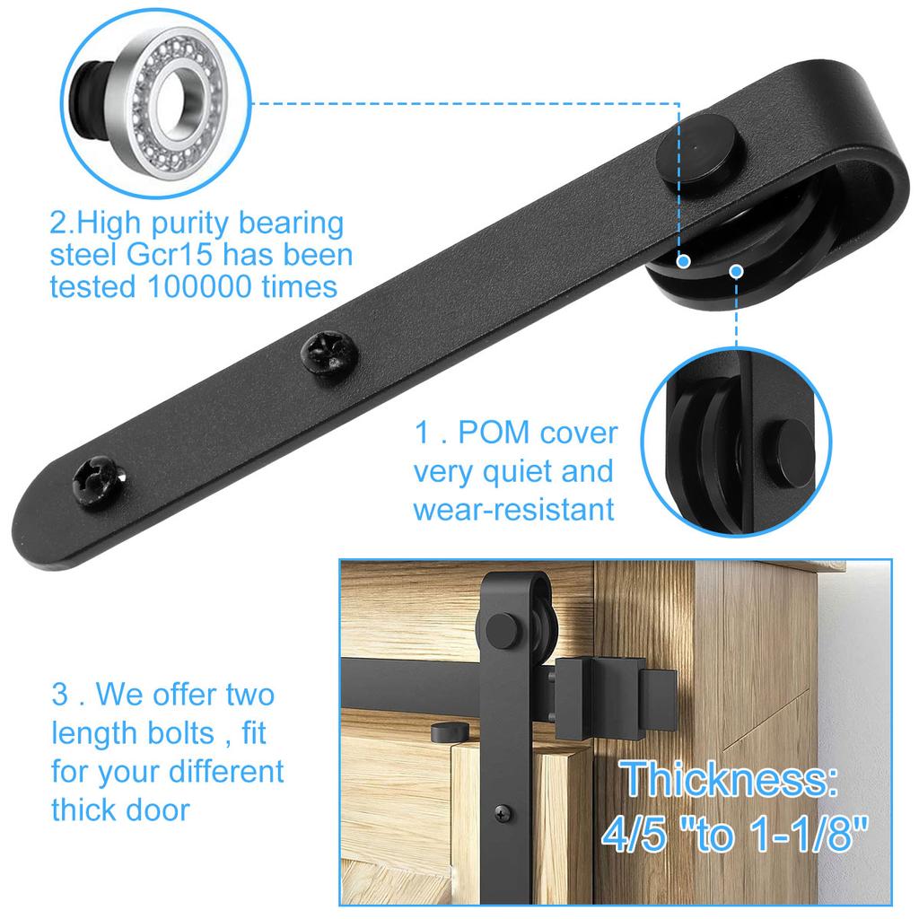 Barn Door Hardware Kit Heavy Duty Sturdy Sliding Barn Door Track Smoothly and Quietly J Shape Hanger Cupboard Door Panel Acss