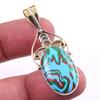 Натуральный Радужный Драгоценный Камень Кальцика 925 пробы, одноцветное серебро, двухцветный кулон 1,75 дюйма B1Z34