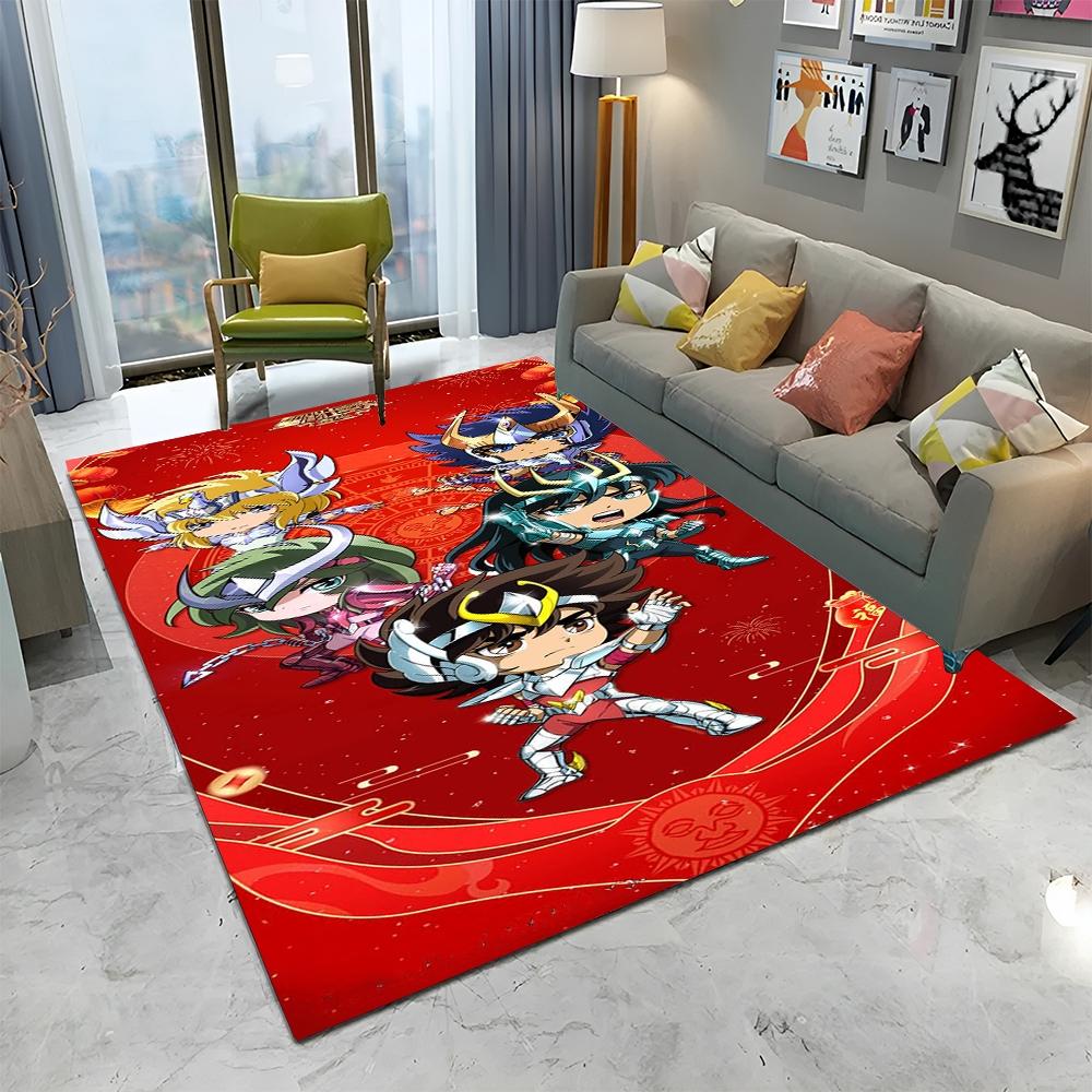 Ретро Saint Seiya ковер с рисунком аниме для дома, гостиной, спальни, дивана, коврика, декор, детский игровой коврик, нескользящий напольный коврик