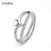Lindon Classic Copper Alloy Zircon Ring Ladies Jewelry Wedding Promise Party Gift
