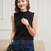 Женский кашемировый топ на тонких бретелях Lekasha - Стройнящий, Стильный, Без рукавов, для Весны/Лета, с Полувысоким воротником.