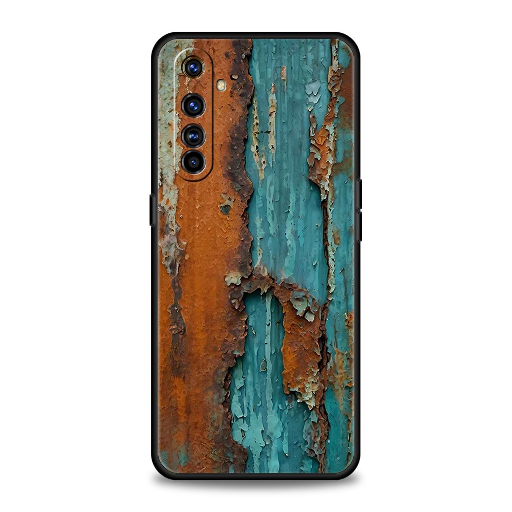Мягкий ТПУ для Realme 11 10 9 Pro Plus GT2 GT3 GT5 C21 C25 C35 C53 C55 C67 Pro Чехол для телефона Винтажный Индустриальный Стиль Ржавый Узор