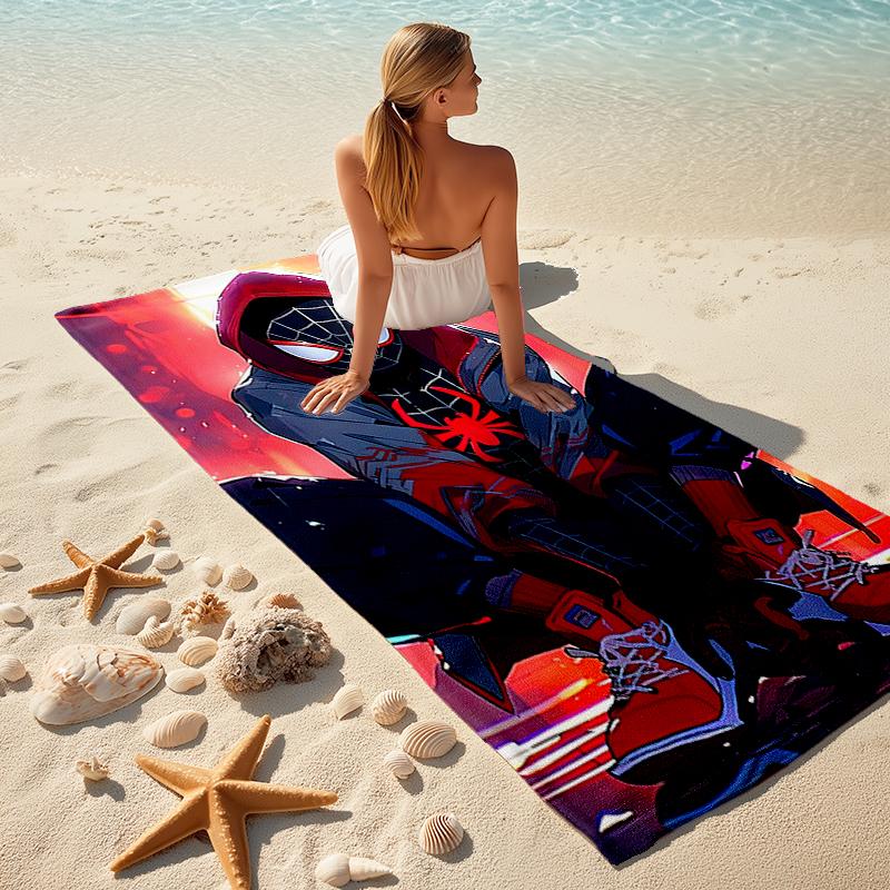 Spider-Man beach towel Outdoor camping Beach towel for vacation swim Outdoor pool Absorbent bath towel