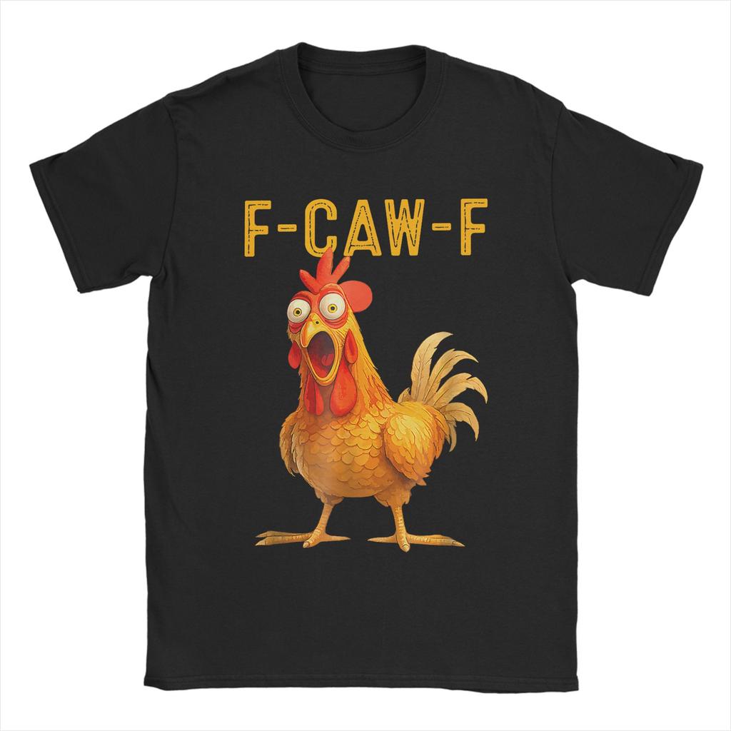 F-Caw-F Funny Chicken Christmas Xmas T-Shirt FCawF Rooster Meme Gift Popular T-Shirts Short Sleeve Summer Plus Size Top Tees
