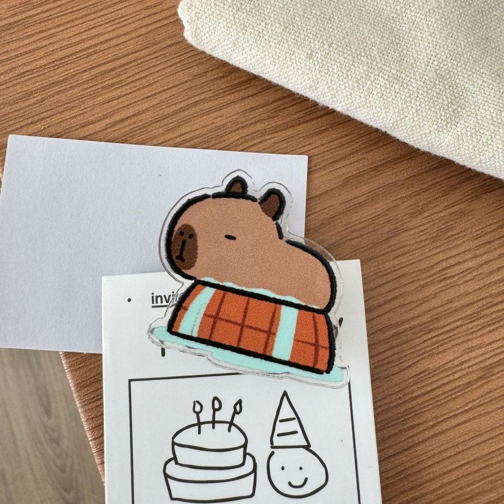 Акриловый зажим Capybara PP, мультяшный акриловый зажим, милый тестовый зажим для бумаги, студент