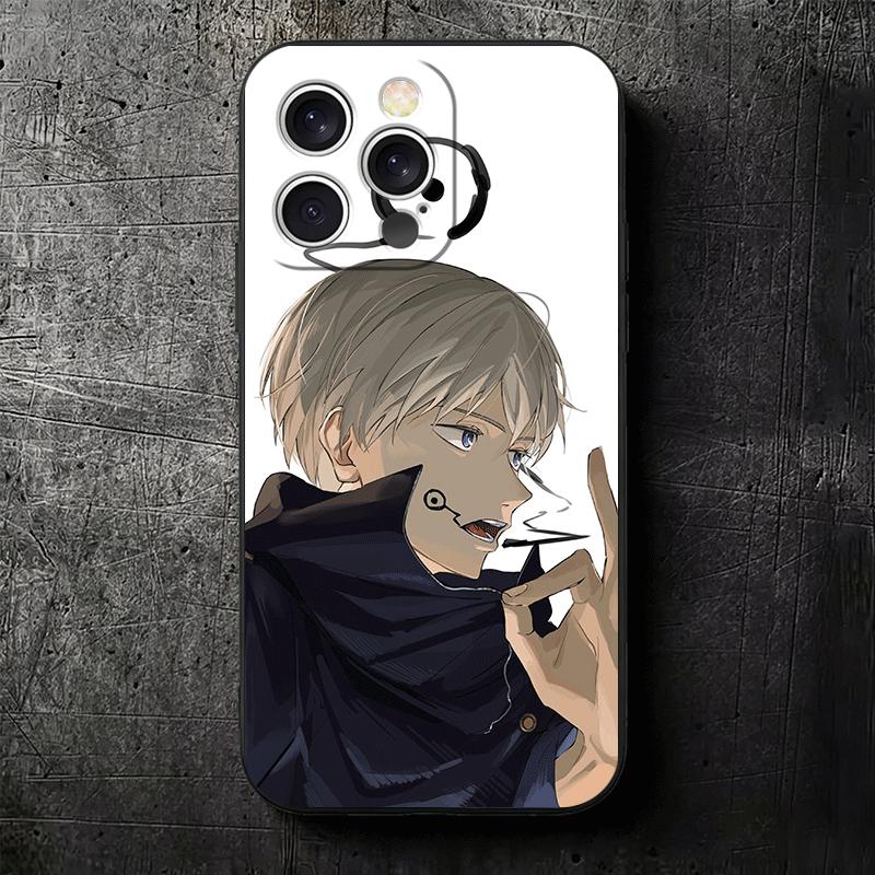 Аниме Инумаки Тоге JUJUSU Мягкий чехол для телефона для iPhone 16 16E 17 Air 15 Pro Max 14 Plus 13 Mini 11 12 7 Черная задняя крышка