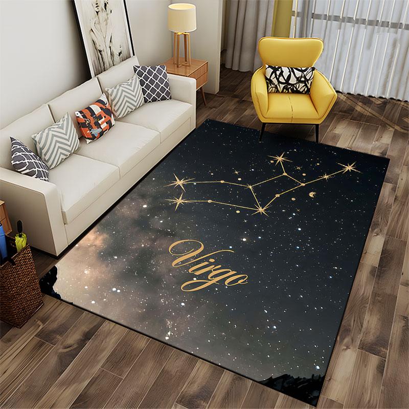 Virgo Constellation Starry Theme suitable as a non-slip mat for the living room or bedroom sofa