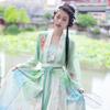 Китайская фея Ханфу, повседневная одежда, женский костюм с плиссированной юбкой
