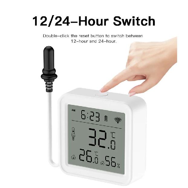 Tuya Zigbee WiFi Temperature Humidity Sensor 1M External Sensor Cable Probe APP Remote Control Work With SmartLife Yandex Alexa