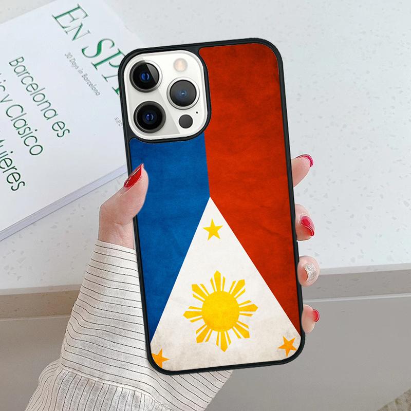 Ph Philippines Flag Plastic Black Phone Case For IPhone 18 17 Air 15 16 16e 14 13 12 11 Pro Max Coque PLUS mobile fundas