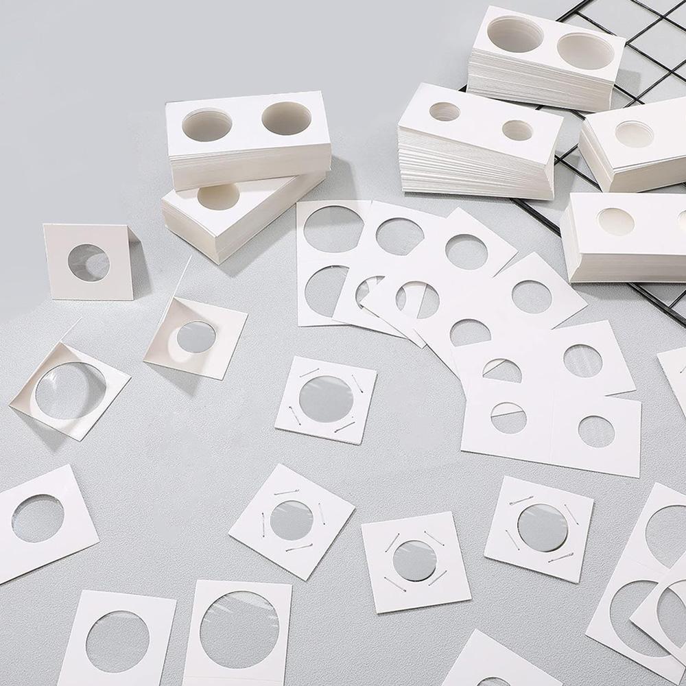 50 шт. квадратных картонных держателей для монет, принадлежности для монет 17,5 мм-40 мм, держатели для монет, зажимы для хранения, держатели для монет, чехол для хранения