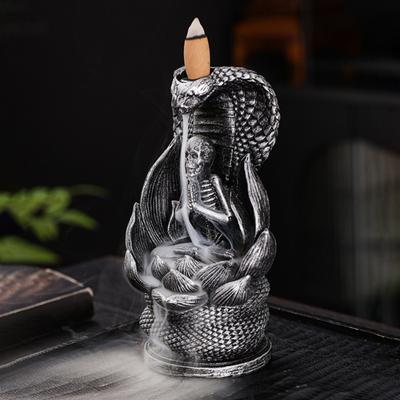 Череп Змея Подставка для благовоний Держатель Дзен Скелет Обратный поток Водопад Конусные благовония Подставка для благовоний для дома