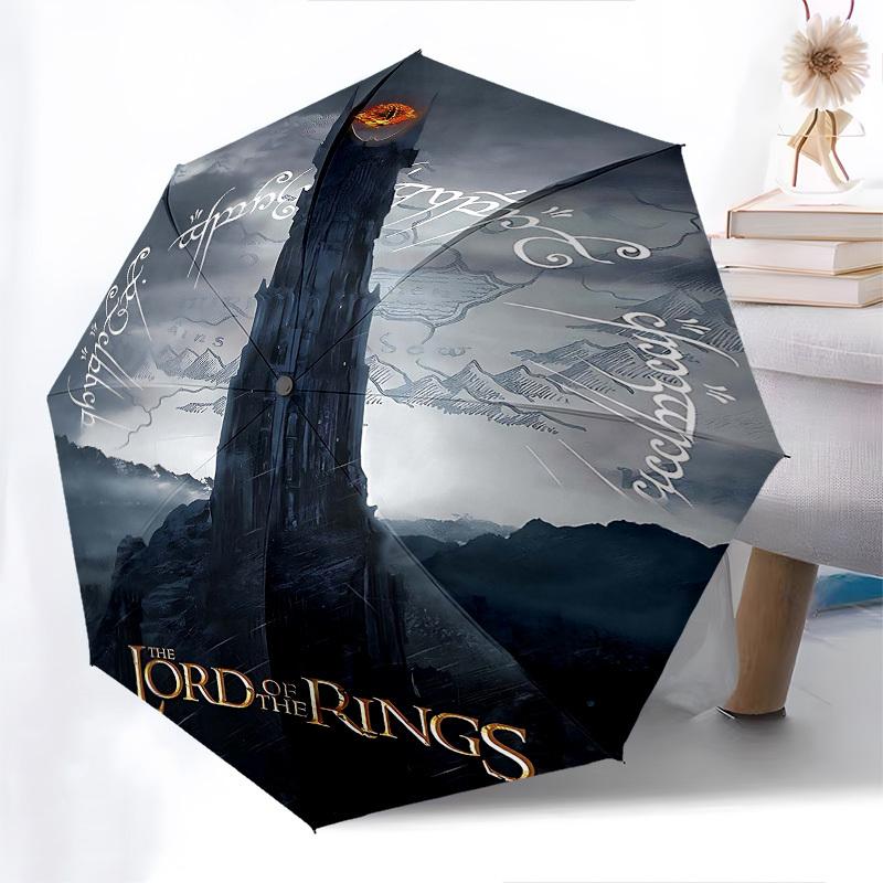 1pc Mordor Eye_of_Sauron Automatic Folding Umbrella - Compact 8-Rib Design, Durable Plastic & Iron1269L