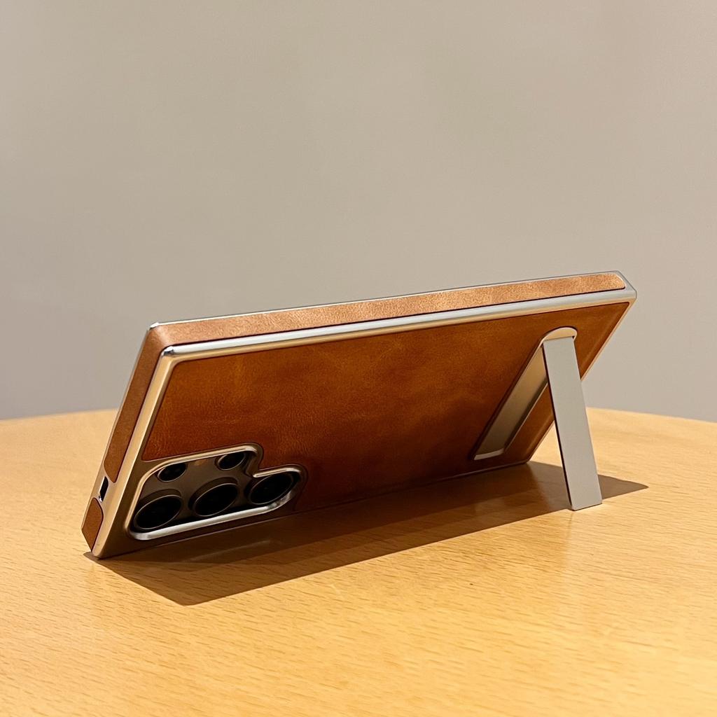 Чехол для телефона Samsung S25ultra Невидимая подставка S24plus Кожаный чехол премиум-класса S23FE Противоударный защитный чехол
