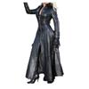 Women's Solid Color Long Sleeve Stand Collar Zipper Large Size Slim Fit Long Leather Coat