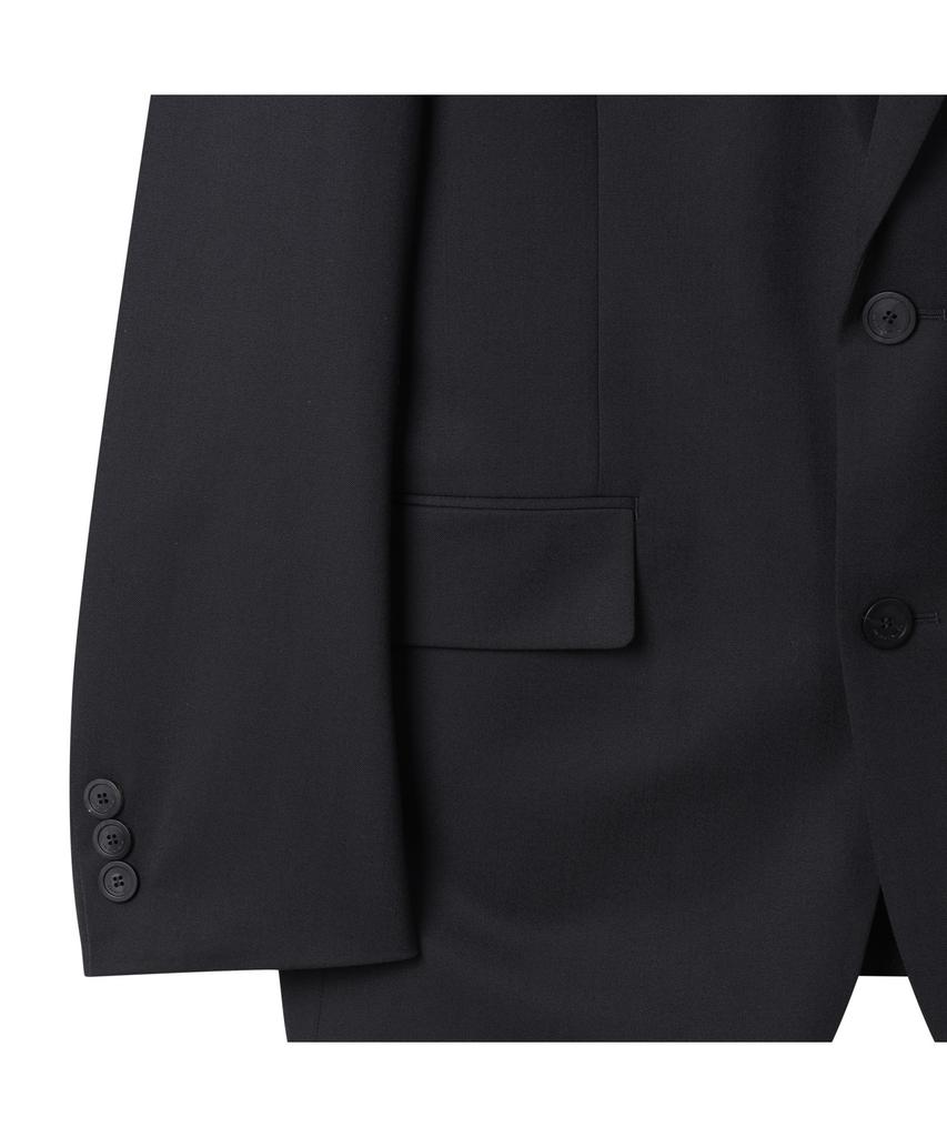 Customellow Black Relaxed Fit Wool Blended Setup Jacket_Cwjas25221Bkx