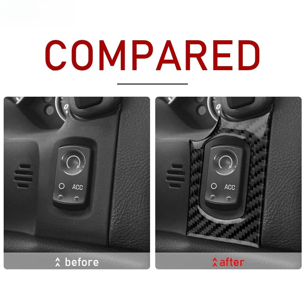 Ignition Engine Button Switch Trim Carbon Fiber Protective Sticker For Chevrolet Corvette C6 2005-2007 Car Interior Accessories
