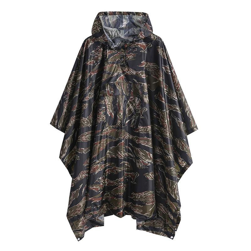 Водонепроницаемый дождевик с капюшоном и узором из листьев, мужское дышащее пончо для активного отдыха